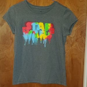 Girl's Gray Star Wars Spray Paint Tee
